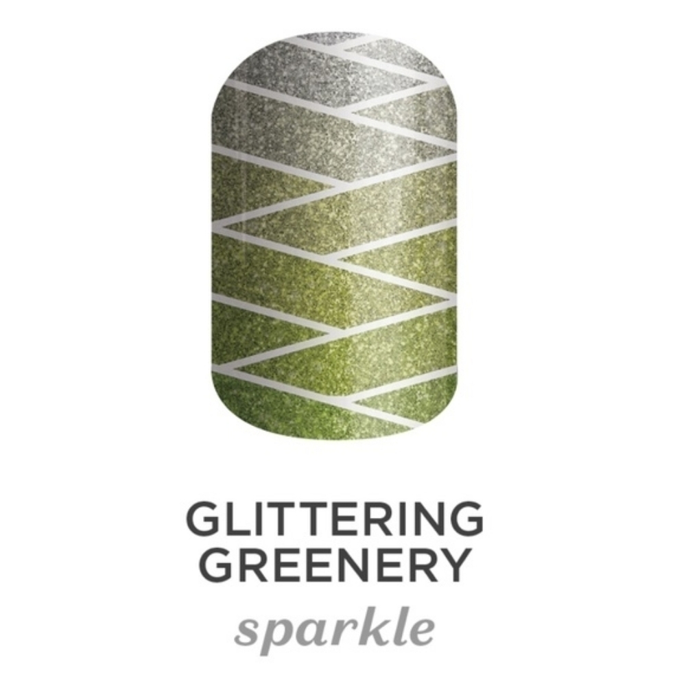 Jamberry Glittering Greenery Nail Wraps Half Sheet